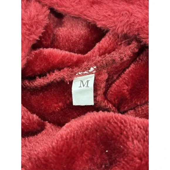 Red Fuzzy Hoodie Whiskers Sweatshirt "Fluff You" Cat Graphic Cozy M Cat Lady - Picture 7 of 10